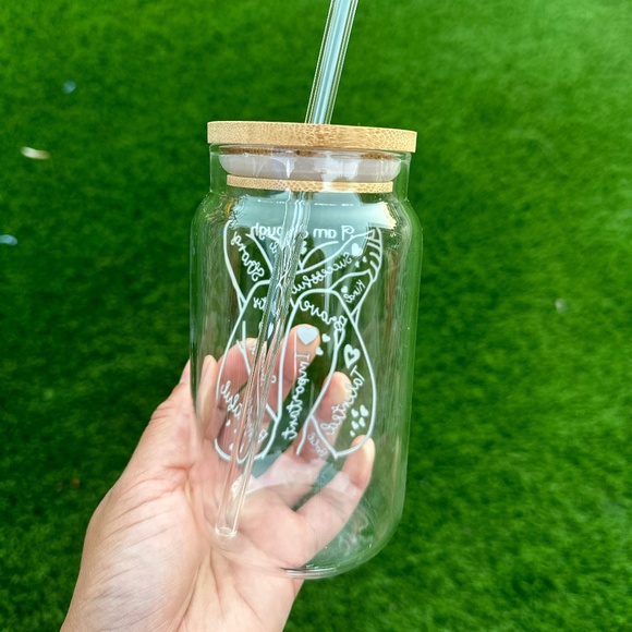 I Am enough, custom glass cup - Picture 3 of 4